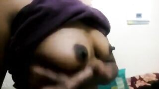 Marathi wife showing black nipples and big boobs