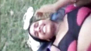 Desi aunty sucks and fucks in park with lover